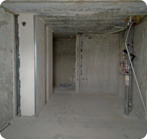 Демонтаж бетонной сантехкабины (Пол, стены, потолок)
